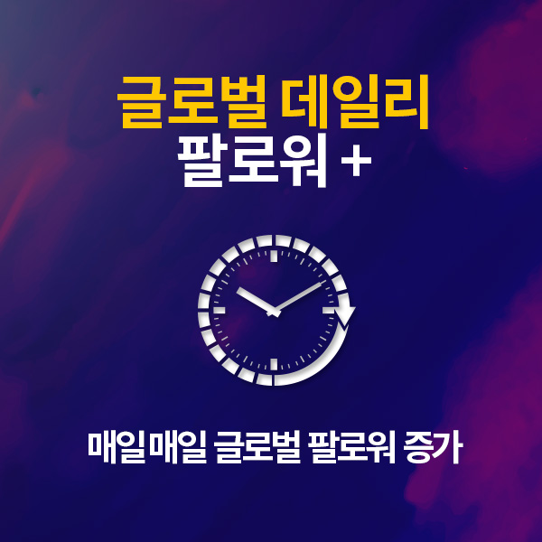 인스타그램 글로벌 데일리 팔로워 늘리기/10일간 분할 유입
