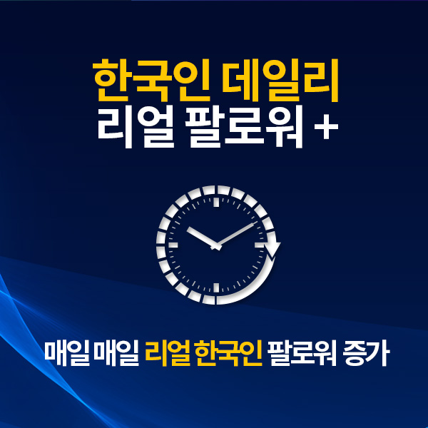 인스타그램 한국인 리얼 데일리 팔로워 늘리기[매일 100명씩/5일간 유입]